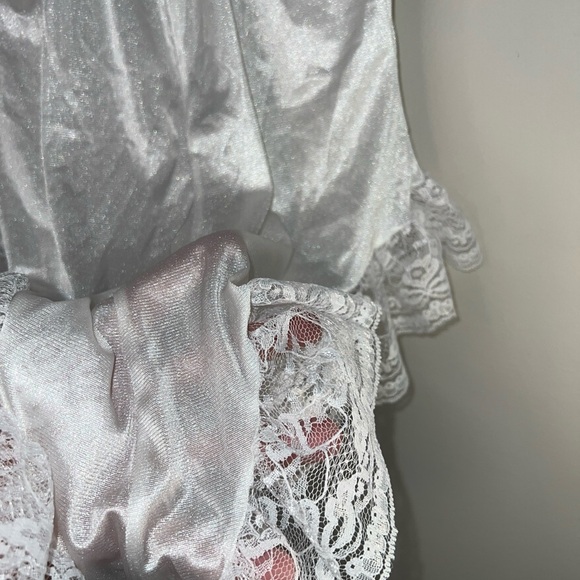 VTG  Tosca of California Pink Rose Satin Lace Teddy Bodysuit Small Snap Bottom - Picture 8 of 15